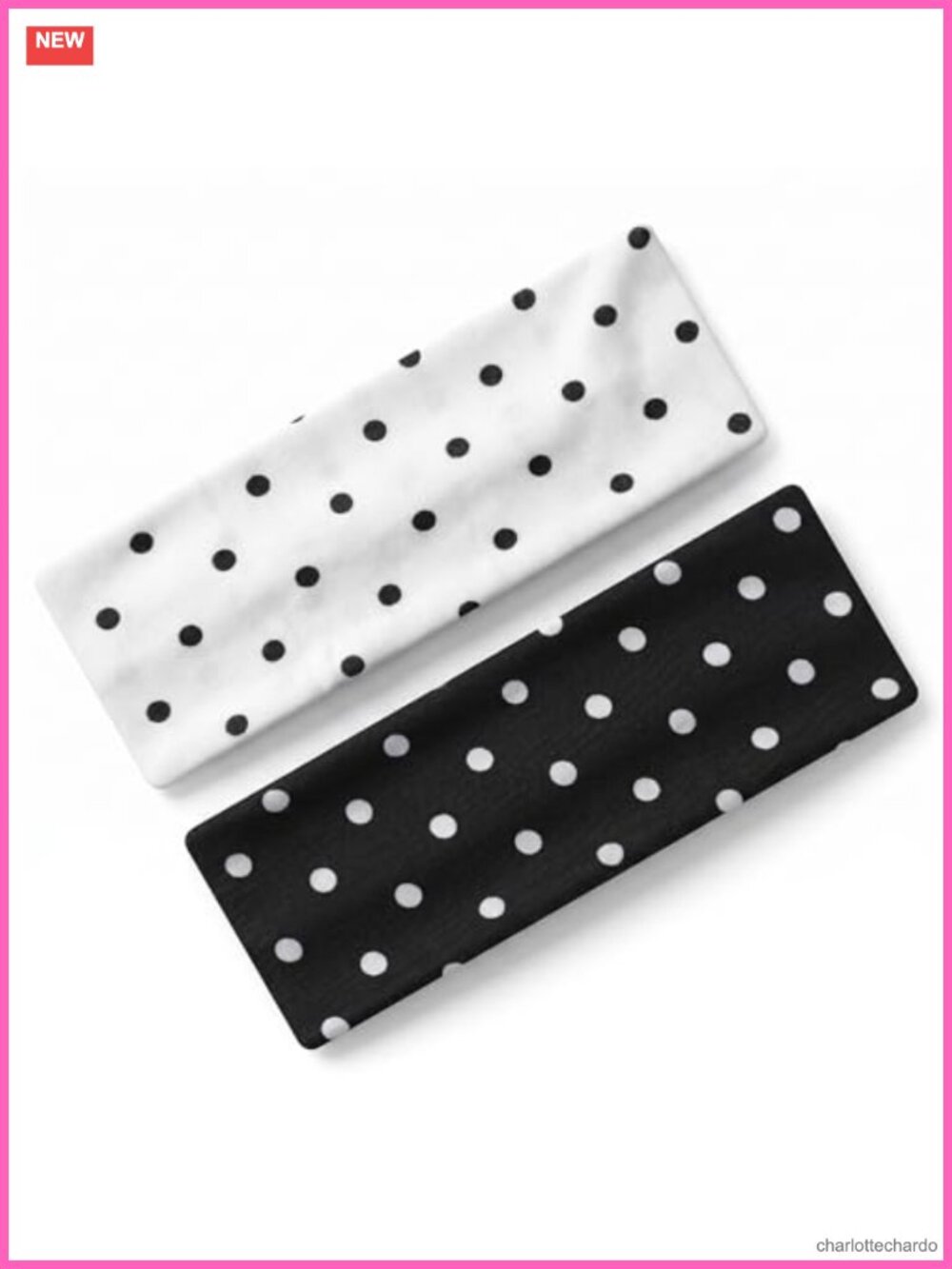 2 Pack Polka Dot Headbands Cotton Elastic Non-Slip Women Hair Accessories